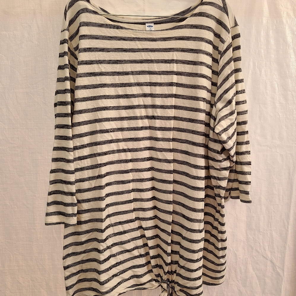 Women's Old Navy Striped Cotton Tie Front Top